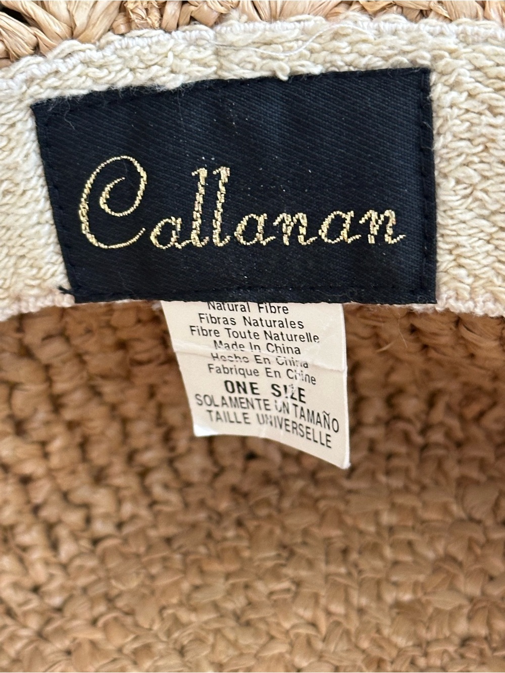Callanan Handmade Rolled Brim Panama Natural Fiber Crocheted Sun Hat Vacation - Picture 7 of 10